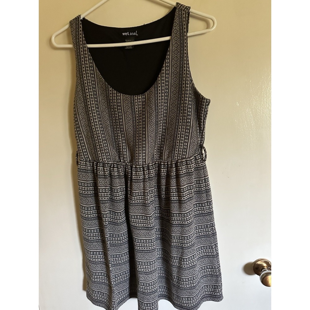 wet seal mini dress Size Large Gathered Waist Fit To Flare No Belt